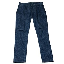 Lauren Ralph Lauren Jeans Women  s Sz 12 Blue Skinny Ankle Paisley Design Artsy