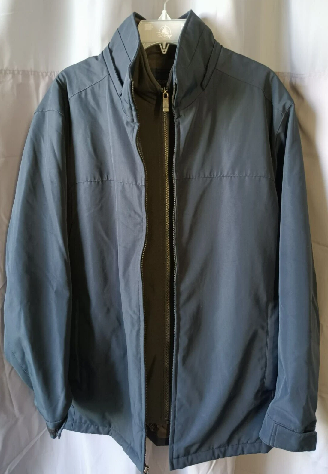 Weatherproof Stretch Tech Jacket Black Fleece Lined Double Zip Windproof Men's L