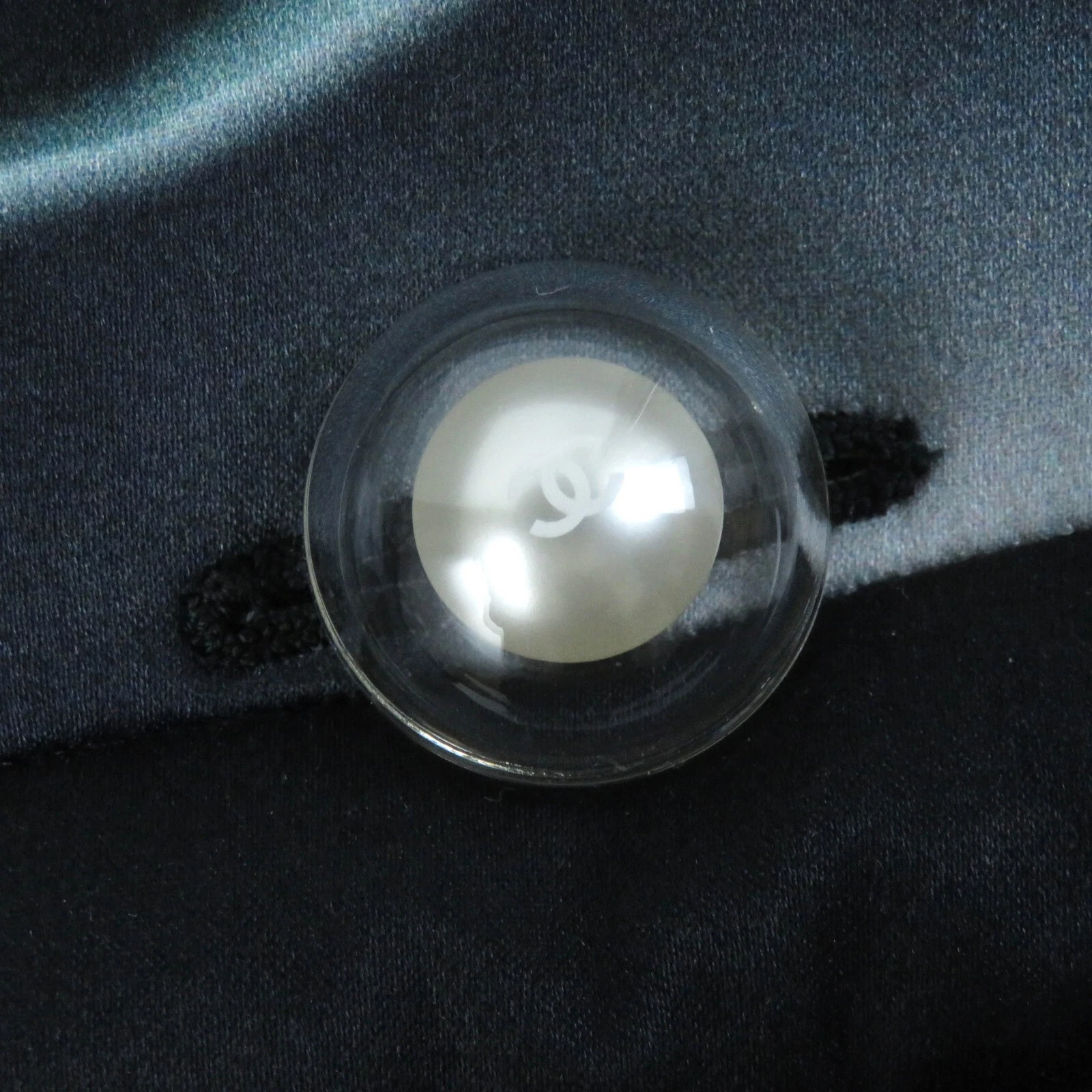 CHANEL giacca blusa donna senza colletto zip taglia 34 COCO MARK rayon seta