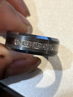 tungsten steel diamond wedding band ring mens 9.5 comfort fit 8.25mm wide 14.9g — photo 5