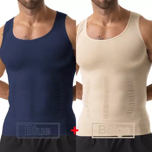 Herren Body Shaper Schlankmacher Shirt Kompression Weste Slim Shapewear Tank Top Girgle - Bild 34 von 46