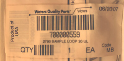 Waters Quality Parts 700000559 2790 Sample Loop 20 UL Code MB Genuine & New