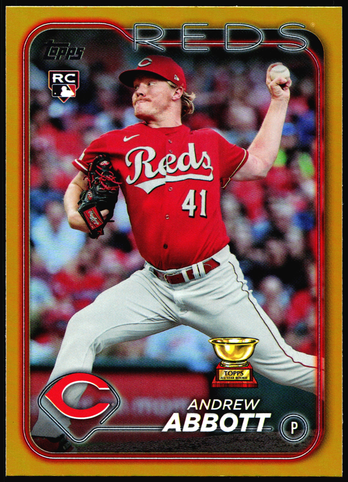 2024 Topps Rookie Andrew Abbott #214 Gold Foil RC Cincinnati Reds Baseball