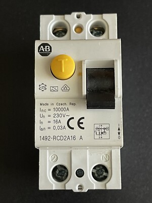 Allen Bradley 1492-RCD2A16 2 Pole 16 Amp Residual Current Device 1492RCD2A16 A