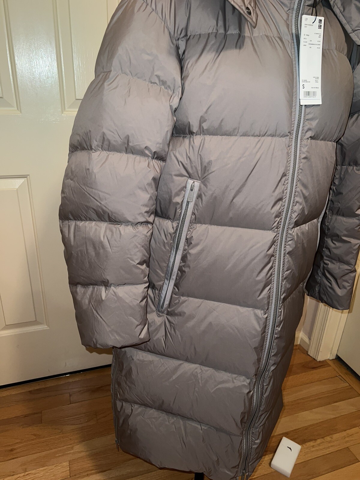 UNIQLO JIL SANDER S MEN +J DOWN OVERSIZED COAT Hooded Puffer Jacket GRAY image 7
