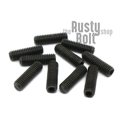 M3 x 10mm, Socket Set Screw Flat Point, 45H Steel, Black Oxide