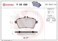 Brembo P 50 056 Bremsbelagsatz, Scheibenbremse FüR MERCEDES-BENZ
