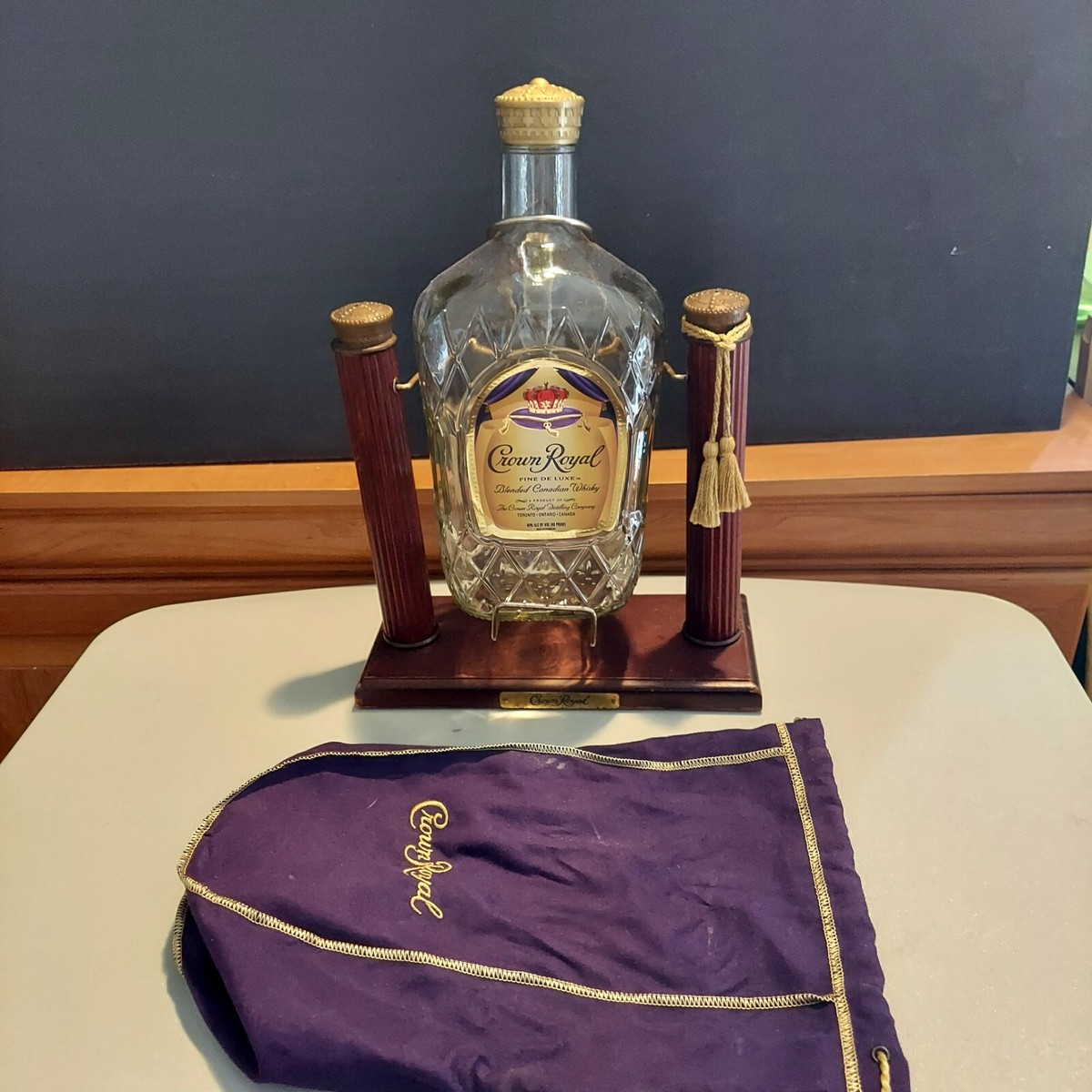 Royal vintage crown Vintage Seagrams Crown Royal Bottle with Cradle Dispenser  main image 2