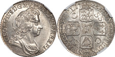 Great Britain 1723-SSC George I Silver Shilling NGC MS-64  SECOND BUST RARE!!
