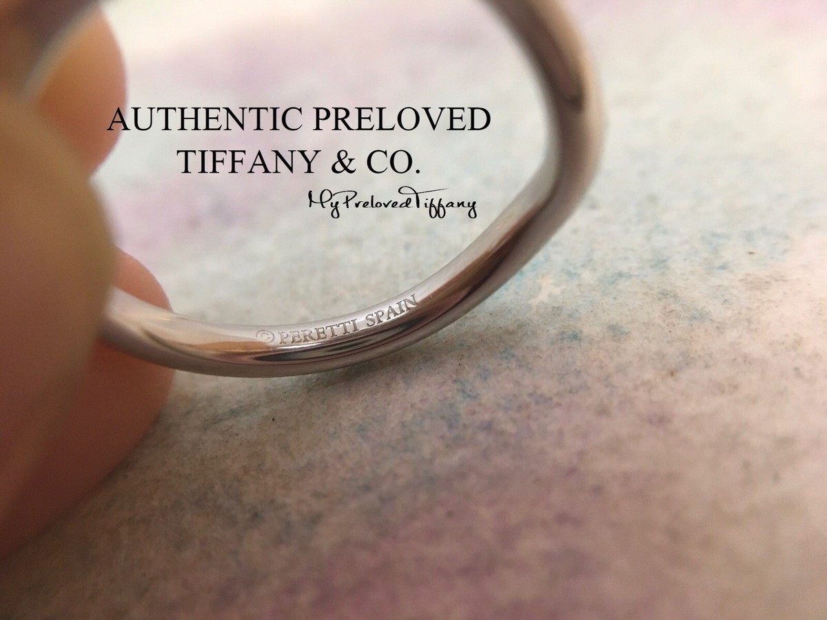Authentic Tiffany & Co Elsa Peretti Curved Platinum Wedding