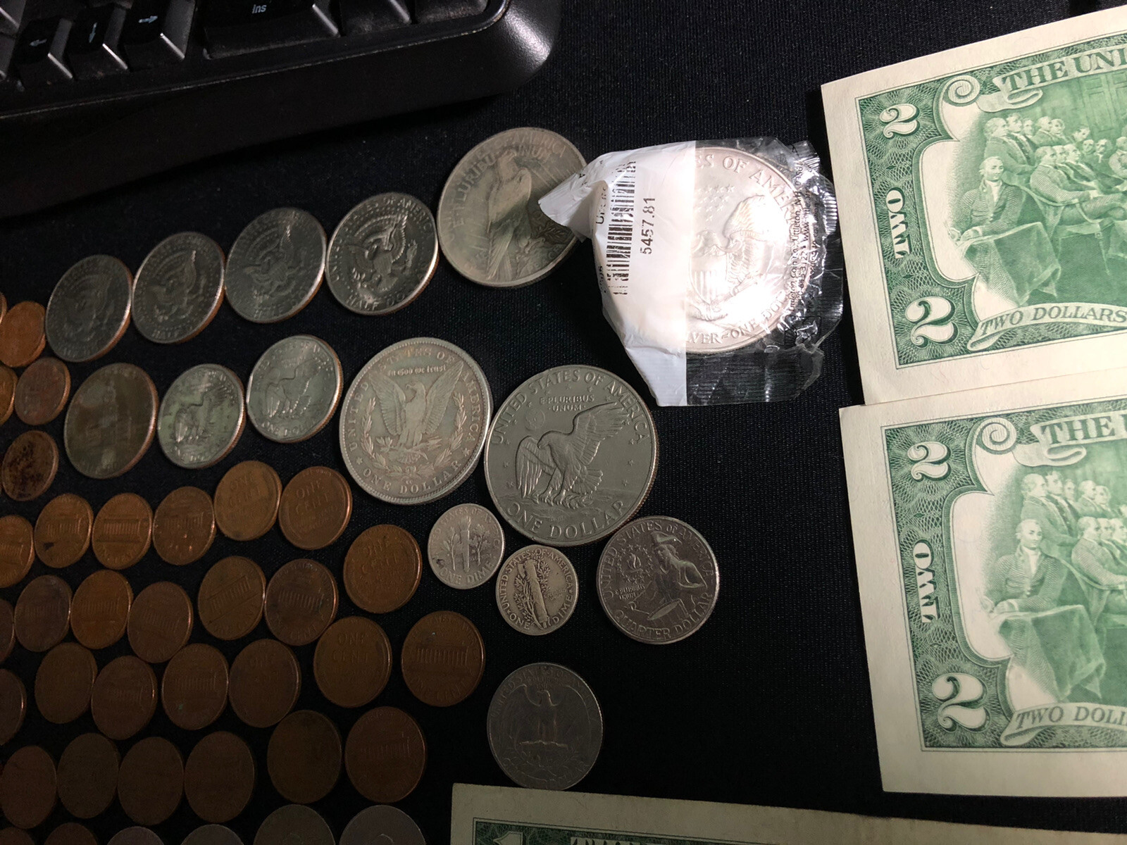 Lot of USD Coins and Bills silver copper nickel penny quarters eBay