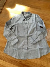 Isaac Mizrahi Blue Oversized Shirt With Pockets NWT 2,4,6 Runs Big A378608