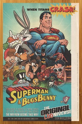 2000 DC Comics Superman & Bugs Bunny Print Ad/Poster Batman Looney