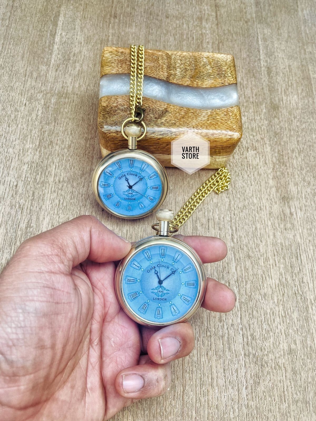 Vintage Brass Pocket Watch With Chain Nautical Pocket Watch gift eBay