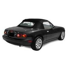 Mazda Miata Convertible Top Plastic Window Factory Style Black W Rain Rail