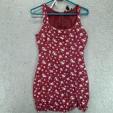 Forever21 Womens Scoop Neck Floral Bodycon Mini Dress Red Multi Size S