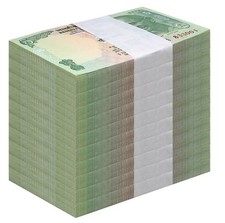 India 5 Rupees, 2009, P-94Ab, UNC, Plate Letter L X 1000 PCS Brick