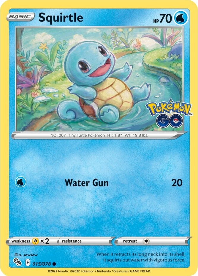 LP Pokemon Squirtle - 015/078 - Common - Reverse Holo Lightly Played Pokemon Go