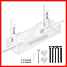 Under Desk Cable Management Tray, No Drill Mesh Cable Tray Cord Organizer