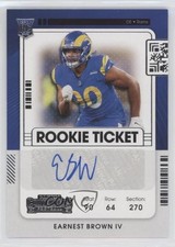2021 Panini Contenders Rookie Ticket Earnest Brown IV #291 Auto a8r