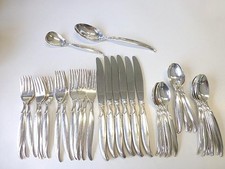 38 Piece 1847 Rogers FLAIR International Silver plate Flatware Set 6 Modernist