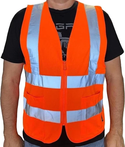 Orange Mesh High Visibility Safety Vest, ANSI/ ISEA 107-2010 - product listing photo