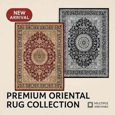 Large Traditional 8x10 Living Room Rugs Oriental Medallion Area Rugs 5x7 Carpet