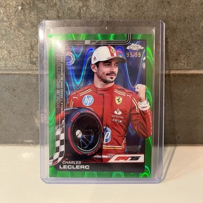 Topps Chrome F1 Charles Leclerc #118 Ferrari Green RayWave /99 Monaco 2024 