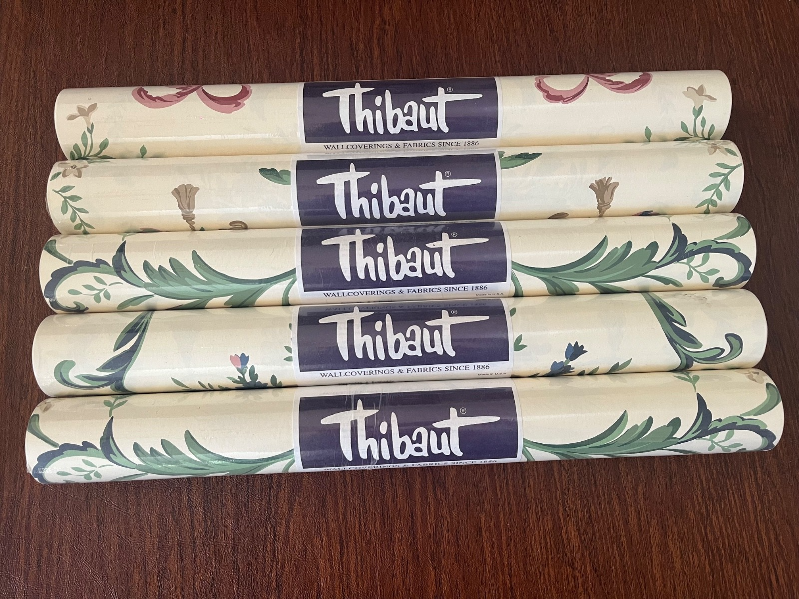 Thibaut Gardenesque Wallpaper Jewel Tones Traditional Pattern T1583 Brand New