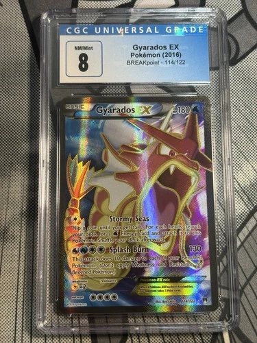 Pokemon TCG Gyarados EX Full Art 114/122 Breakpoint - PSA 8 NM-MT