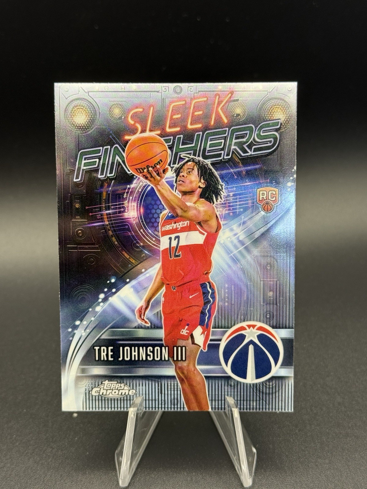 2025-26 Topps Chrome Basketball Tre Johnson III RC Sleek Finishers