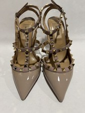 VALENTINO GARAVANI | Nude Rockstud Patent Caged Heels Size 36 Used 1x