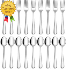 24 Piece Forks and Spoons Silverware Set Food Grade Stainless Steel Flatware