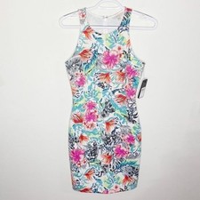Guess Jungle Flora racerback scuba bodycon mini dress size XS