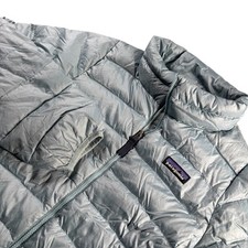 Patagonia Kids Down Puffer Jacket Light Blue Sz Large 12 Full Zip Gorpcore Warm