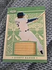 2025 Leaf Lumber Dusty Baker game used bat patch relic 4/4 