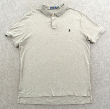Polo Ralph Lauren Shirt Mens Extra Large Gray Pony Logo Golf Pique Short Sleeve