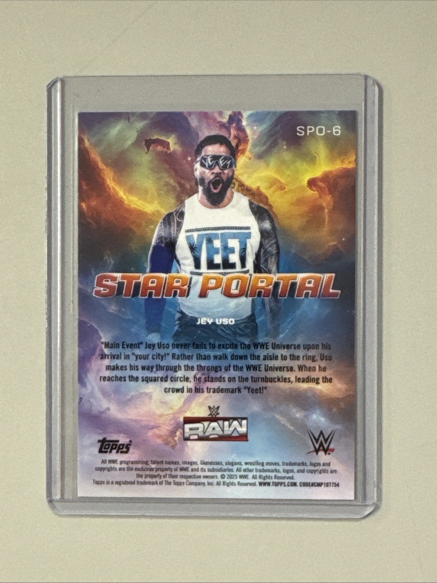 2025 Topps WWE Universe Jey Uso Star Portal /75 | eBay