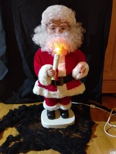 Vintage Christmas Santa's Best Animatronic Animated Santa Lighted Candle