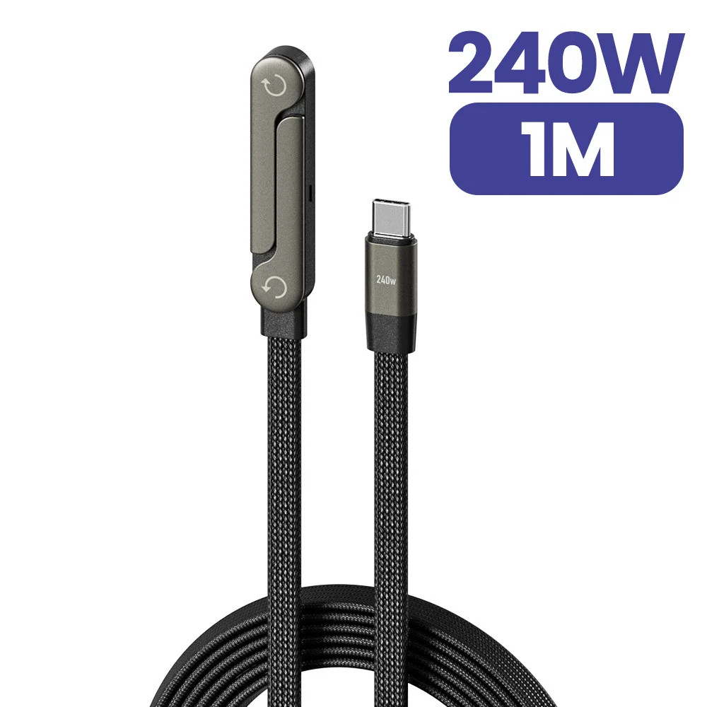 240W 2 in 1 USB C to USB C Fast Charging Foldable Bracket Data Cable Type C Desk