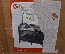 Baby Trend Nursery Center Playard with Toy Mobile, Tanzania Grey New