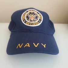 United States Navy Retired Mens Navy Blue Baseball Cap Hat Strap