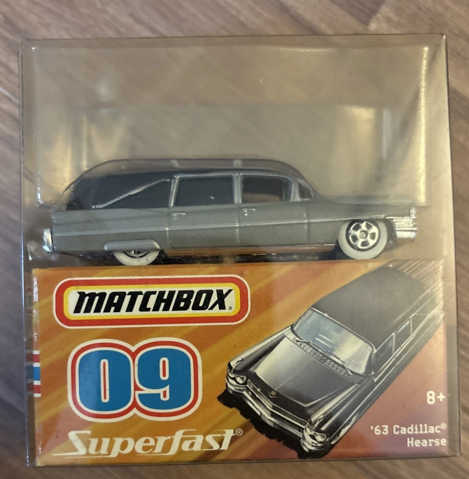 Matchbox 09 Superfast 63 Cadillac Hearse Silver Grey 2007 Mattel NEW  - Image 3 of 4