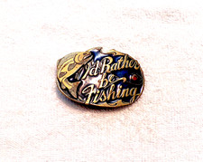 CLASSIC BELT BUCKLE "I'D RATHER BE FISHING" GREAT AMERICAN LIMITED ED 523 BB16