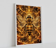 HONEYBEE BEE POSTER PRINT NATURE HONEY WALL ART LARGE  SIZE A4 A3 A2 A1