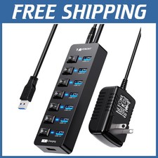 High-Speed USB Splitter with 7 Ports  1 Charging