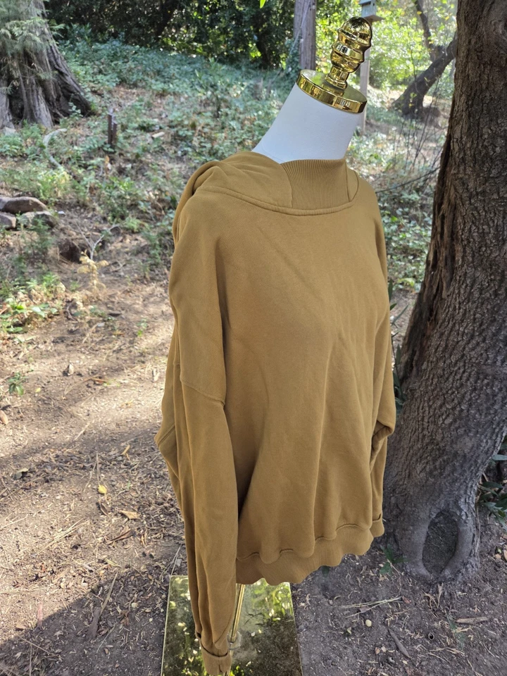 Sudadera con Capucha FP Free People Movimiento Amarillo Mostaza Fast Break Bolsillos Traseros Talla Grande Foto 4 de 4