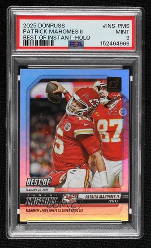 2025 Panini Donruss Best of Instant Holo /100 Patrick Mahomes II PSA 9 MINT v9t