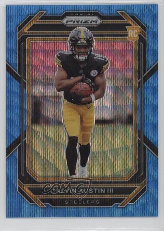 2022 Panini Prizm Rookies Blue Wave /199 Calvin Austin III #338 Rookie RC 0q26