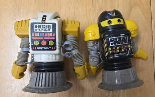 Vintage Robo Force WRECKER & Sentinel Robot 5" Plastic Action Figure Ideal 1984